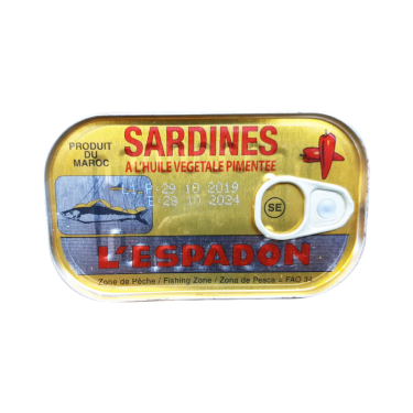 L'Espadon Sardines in Hot Veg Oil
